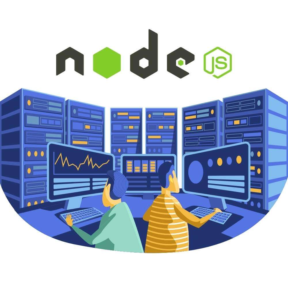 Dùng NodeJS để thực thi JavaScript trên backend.